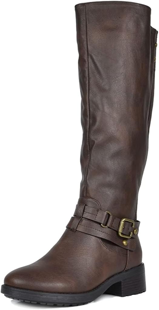 Women Knee High Boots, Buckle Riding Boots