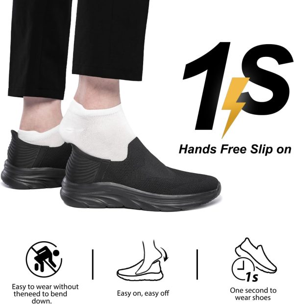 Men's Hands Free Slip on Walking Shoes Lightweight Comfortable Tennis Casual Non Slip Workout Sneakers Loafers