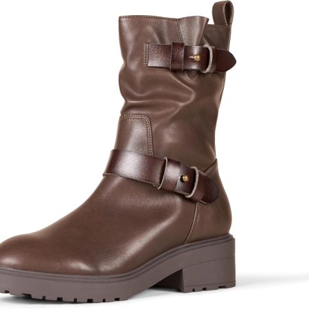 Women Mid Calf Cropped Biker Boot