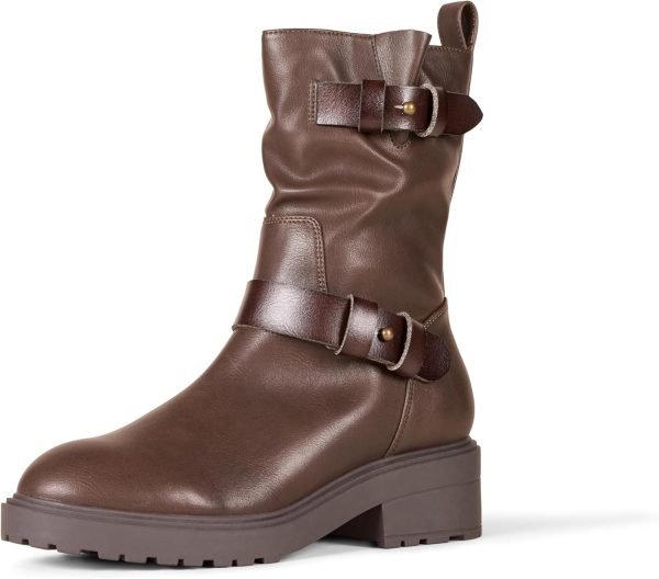 Women Mid Calf Cropped Biker Boot