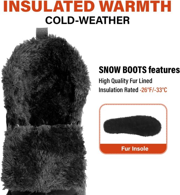 Mens Winter Barefoot Boots Insulated Warm 丨 Fur Lined Minimalist Snow Shoes 丨 Wide Toe Box + Drop Zero Sole