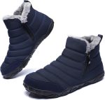 Mens Women Winter Snow Boots Wide Toe Box Barefoot boot Fur Lined Minimalist Zero Drop Sole Walking Shoes
