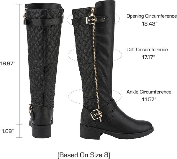 Women Knee High Boots Wide Calf Low Heel Riding Boots Fall Tall Boots for Women