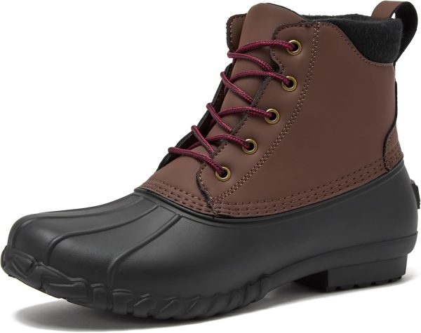 Waterproof Boots for Men - Insulated Warm Mens Duck Boots, Black or Brown, Size 7 to 15, Medium and Extra Wide Width - Winter, Snow or Rain Boots Men