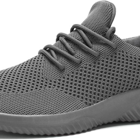 Mens Slip-on Tennis Shoes Walking Running Sneakers Lightweight Breathable Casual Soft Sole Mesh Work Gym Trainers
