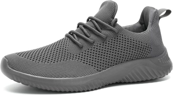 Mens Slip-on Tennis Shoes Walking Running Sneakers Lightweight Breathable Casual Soft Sole Mesh Work Gym Trainers