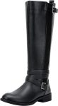 Women Riding Knee High Boots Calf Tall Stretch Retro Low Heel 952 Boots with Zipper