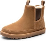 Men's Winter Snow Boots Rugged Suede Leather Cold Weather Warm Chelsea Outdoor Boots