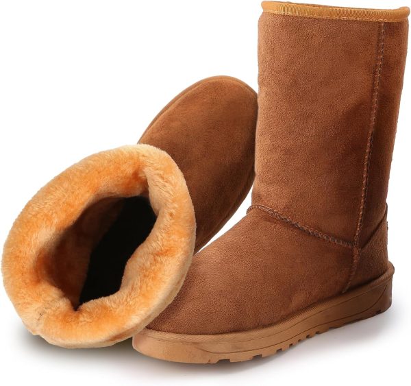 Women’s Snow Boots for Winter Waterproof Mid-Calf Warm Fur Lining Boots Ultra Comfortable Outdoor Shoes Classic