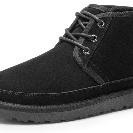 Men's Winter Snow Boots Cozy Suede Leather Cold Weather Warm Outdoor Casual Ankle Boots