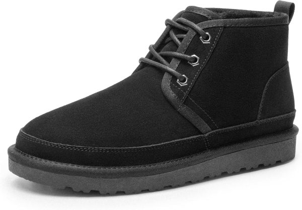 Men's Winter Snow Boots Cozy Suede Leather Cold Weather Warm Outdoor Casual Ankle Boots