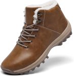 Mens Winter Warm Snow Boots Fur Lined Water Resistant Non-Slip Insulated Waterprof Winter Hiking Wrok Shoes