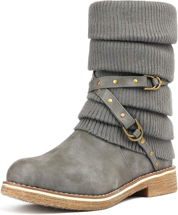 Women Mid Calf Fashion Winter Snow Boots