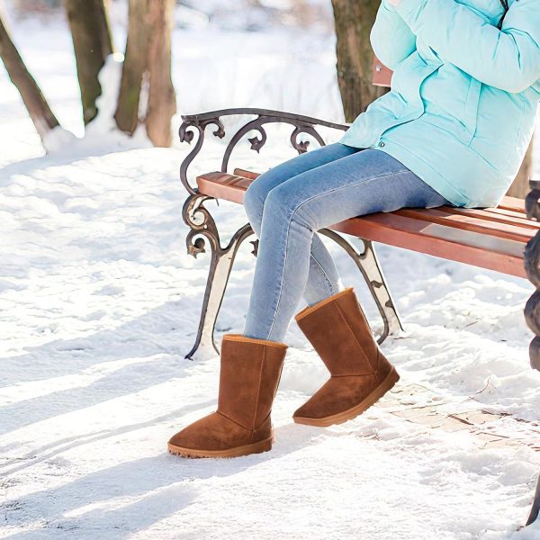 Women’s Snow Boots for Winter Waterproof Mid-Calf Warm Fur Lining Boots Ultra Comfortable Outdoor Shoes Classic