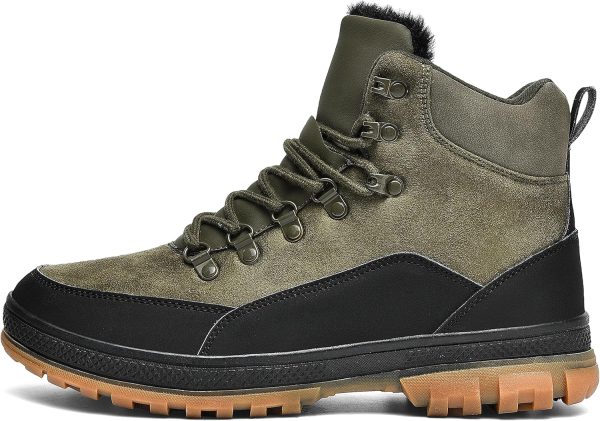 Men's Snow Boots Lightweight Waterproof Winter Boots Fur Lined Anti-slip Cold Weather Shoes